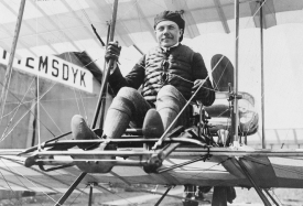 Russian aviator seated in plane 1910
