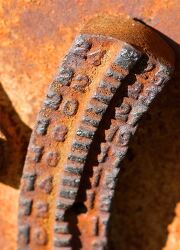 rusty industrial train part with a detailed weathered look