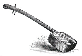 samisen muscial instrument of japan historical illustration