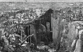 scene in the south african diamond mines historical illustration