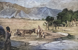 scenery of iran colorized historical illustration