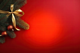 seasonal wishes on a red background with christmas ornaments