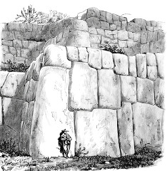 section of walls of the fortress historical illustration