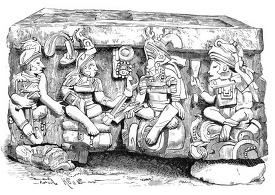 Side of Ancient Altar mexico historic illustration
