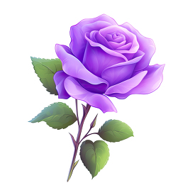 single stem of a purple rose