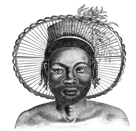singular headdress historical illustration africa
