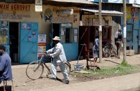 Small market along dirt street in africa