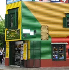 souvenir store colorful la boca neighborhood