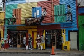 souvenir stores colorful la boca neighborhood Argentina