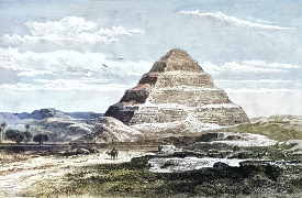 step pyramid of saqqara egypt historical illustration