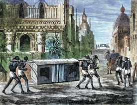 street scene in calcuttillustration historical illustration