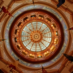 striking ceiling of the rotunda in Kansas City Capital