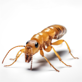termite closeup front view isolated white background