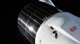 the spacex cargo dragon cargo craft is pictured moments before u