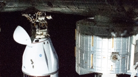 the spacex cargo dragon cargo craft resupply ship docked to the 