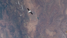 the spacex dragon cargo craft above morocco