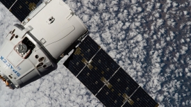 the spacex dragon cargo craft above the southeastern portion of 