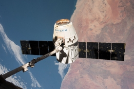 the spacex dragon cargo craft cargo craft is pictured in the gri