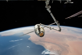 the spacex dragon cargo craft cargo craft is pictured in the gri