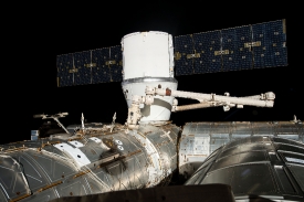 the spacex dragon cargo craft is installed to the harmony module