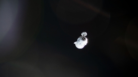 the spacex dragon cargo craft resupply ship departs the space st