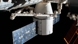 the spacex dragon cargo craft resupply ship is installed to the 