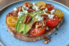 Toasted Whole Grain Bread With Avocado Toppings