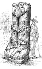 Toltec Caryatid mexico historic illustration