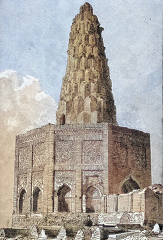 tomb of Iman Mousa at Kazhemeine colorized historical illustrati