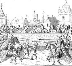 tournaments in honour of the of a queen medieval illustration
