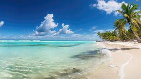 tropical beach with aqua blue color ocean