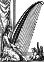 Turkish Harp Musical Instrument Illustration