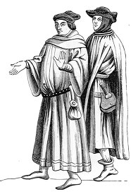 two burgesses with hood illustration