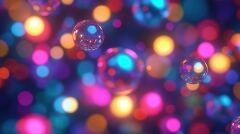 Vibrant Bokeh Lights on Transparent Background