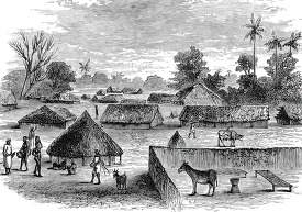 view near the edge of the town in africa 001 historical illustra