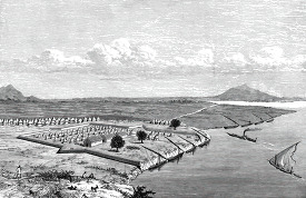 view of gondokoro sudan from the river historical illustration a
