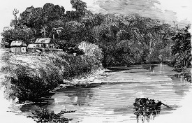 view on the chagres river historical illustration