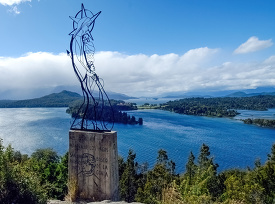 view overlooking lakes near Bariloche Patagonia