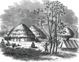 village and villagers historical illustration africa