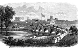 western entrance of fort george india historical illustration