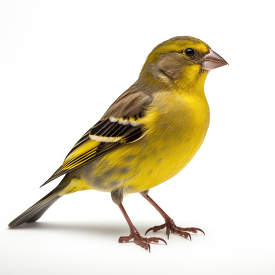 yellow finch isolated on white background