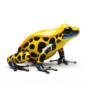 yellow Poison dart frog isolated on white background