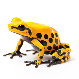 Yellow Poison dart frog isolated on white background