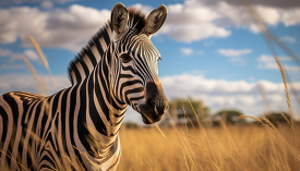 Zebra in the grass nature habitat in africa