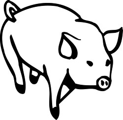 pig black outline cutout printable clip art