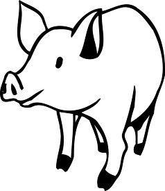 pig front view outline cutout printable clip art