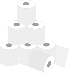 pile of toilet paper gray color clipart