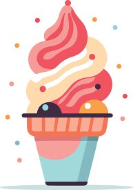 pink blue ice cream in a cone