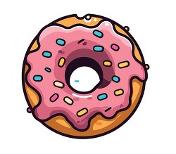 pink doughnut with sprinkles clip art