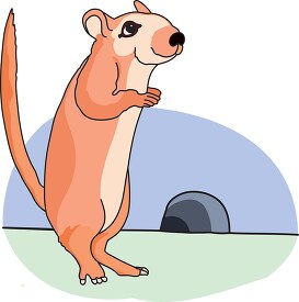 pink mouse standing on hind legs animal clip art